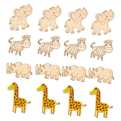 Holibanna 40Stücke Unvollendete Holzscheiben Tierformen Zum Basteln DIY Holztiere Für Projekte Bemalbar Für Kunsthandwerk Und Ideen von Holibanna