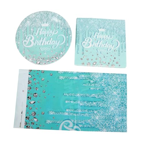 Holibanna 41pcs Glitzer Geburtstagsfeier Lieferungen Glitzer Alles Zum Geburtstag Party Dekorationen Papierplatten Servietten Tischdecke Für Mädchen Frauen Geburtstag von Holibanna