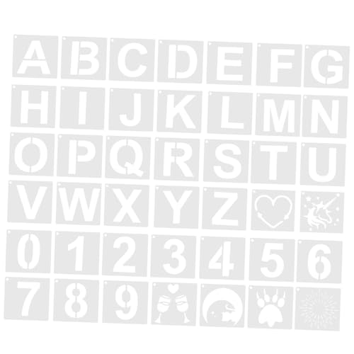 Holibanna 42 Stück Teiliges Buchstaben Zahlen schablonen Wiederverwendbare DIY Malvorlagen aus Flexiblem Material Kindersichere Malschablonen für Acrylmalerei Wanddekoration und Holibanna 42 Stück Teiliges Buchstaben Zahlen schablonen Wiederverwendbare DIY Malvorlagen aus Flexiblem Material Kindersichere Malschablonen für Acrylmalerei Wanddekoration und von Holibanna