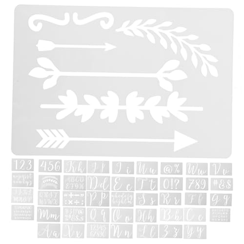Holibanna 45 Blatt Alphabet-Malvorlage Buchstabenschablonen Schriftzeichen Blumen- Brief Und Schablone für Handwerk Wiederverwendbare Schablonen zum Malen DIY -Schablonen das Haustier Weiß von Holibanna