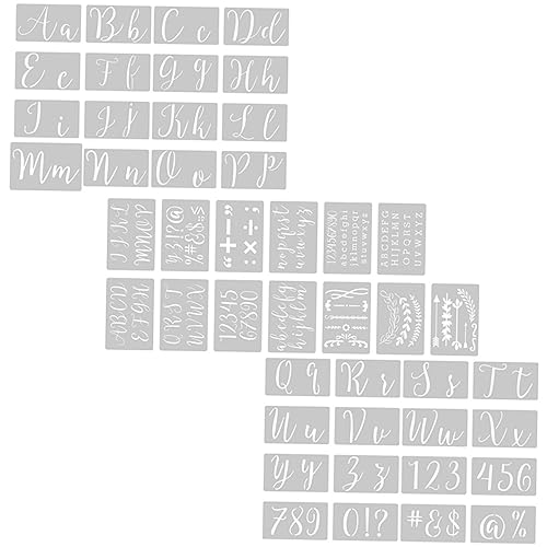 Holibanna 45 Stück Teiliges Alphabet Schablonen Kunststoff Kreative Malvorlagen für DIY Wandgestaltung und Bastelprojekte für Feste und Persönliche von Holibanna