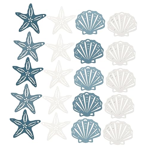 Holibanna 48 Stück Teiliges Holzornamente im Mediterranen Stil Seestern und Dekoration für Kreative Tischdeko und Heimdekoration für Festlichkeiten und Diy Projekte von Holibanna