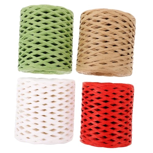 Holibanna 4Rollen Papierschnur Bastelband Insgesamt Dekorative Schnur für DIY Projekte Geschenkverpackung Bastelarbeiten Floristik Vielseitig Einsetzbar von Holibanna