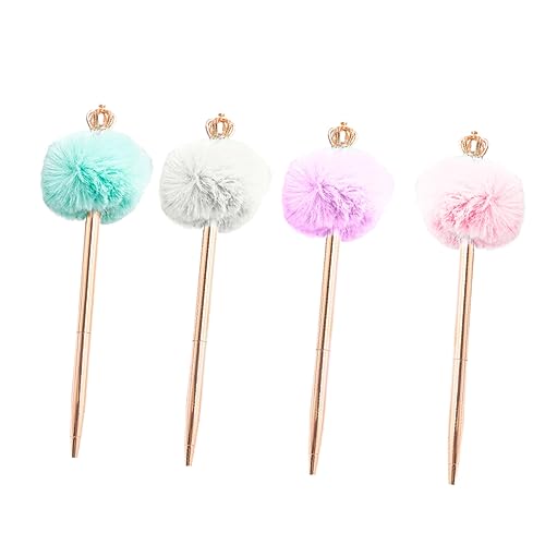 Holibanna 4Stücke Crown Pompom Stift Teilig Niedliche Kugelschreiber Für Büro Schule Und Studium Für Studenten Und Kreative Anlässe von Holibanna