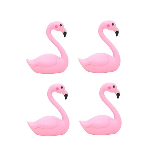 Holibanna 4Stücke Flamingo Dekorationsset Entzückende Flamingo Modelle aus Langlebigem für Kuchen Auto oder Kreative Tischdekoration Perfektes für Partys von Holibanna