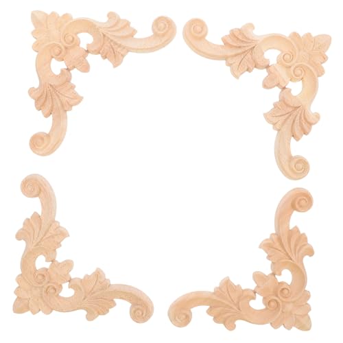 Holibanna 4Stücke Holzgeschnitzte Onlay Applikationen Eckdekoration für Unbemalte Möbel für Schranktüren und DIY Heimprojekte Europäisches Design Vielseitig Holibanna 4Stücke Holzgeschnitzte Onlay Applikationen Eckdekoration für Unbemalte Möbel für Schranktüren und DIY Heimprojekte Europäisches Design Vielseitig von Holibanna