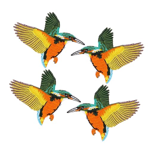Holibanna 4Stücke Hummingbird Aufnäher Bestickte Bügelpatches Für Kostümdekor Und Reparaturen Zum Aufnähen Kleidung Und Textilien DIY Applikationen Für Designs von Holibanna