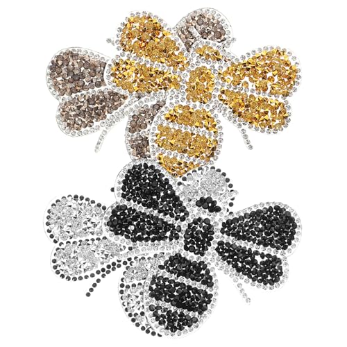 Holibanna 4pcs Biene Strass -eisen Auf Flecken Modische Und Langlebige Glitzerflecken Für Kleidungschuhe Taschen Für DIY -dekoration von Holibanna