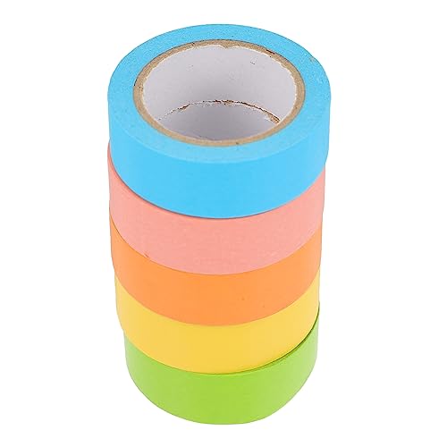 Holibanna 5 Rollen Bunte Washi Tape Dekoratives Klebeband für Scrapbooking Journaling Diy Deko und Praktisch für Persönliche Botschaften Zufällige Farbe von Holibanna