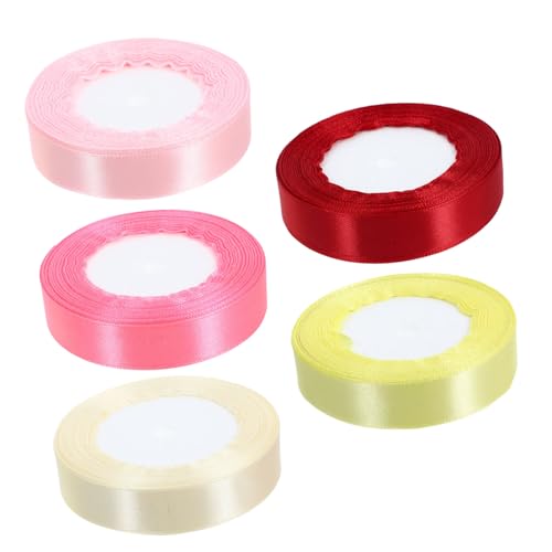 Holibanna 5 Rollen Geschenkband Polyester Satinband DIY Bastelband für Geschenkverpackung Blumenarrangements Partydeko in Pastellfarben Rosa Beige Rot Holibanna 5 Rollen Geschenkband Polyester Satinband DIY Bastelband für Geschenkverpackung Blumenarrangements Partydeko in Pastellfarben Rosa Beige Rot von Holibanna
