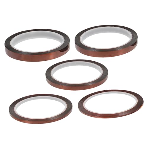Holibanna 5 Rollen Hochtemperatur Polyimid Klebeband mit Hoher Haftung für Löt und Sublimationsanwendungen Hitzebeständig Isolierend Geeignet für Elektrische Heizbänder und Empfindliche Holibanna 5 Rollen Hochtemperatur Polyimid Klebeband mit Hoher Haftung für Löt und Sublimationsanwendungen Hitzebeständig Isolierend Geeignet für Elektrische Heizbänder und Empfindliche von Holibanna
