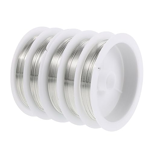 Holibanna 5 Rollen Kupferkabel für Schmuck Verpackung Perlen Handwerk DIY-Draht zur Schmuckherstellung Kupferdraht für zu Hause Kupferdraht zum Selbermachen dekorativ Silver von Holibanna