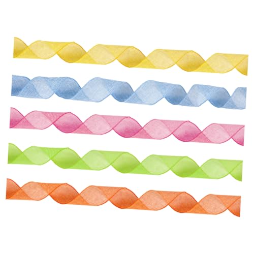 Holibanna 5 Rollen Osterband Blau Stoff Zum Einpacken Satinband Sackleinenband Band Zum Verpacken Wickelband Bänder Zum Basteln Geschenkband Rosa Bänder Zum Verpacken Wickeln Groß Polyester von Holibanna