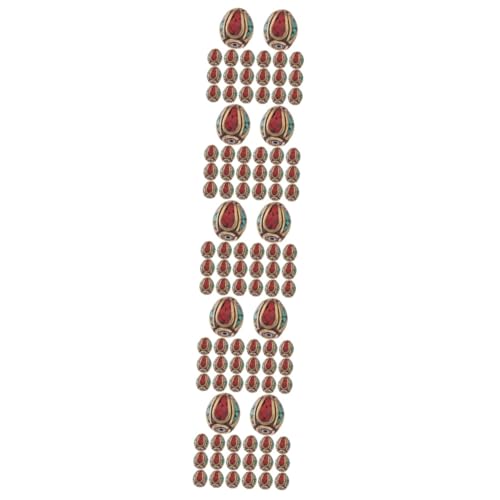 Holibanna 5 Sätze Buddhistische Perlen Türkis Perlen Schmuck Spacer Herstellung Handgemachte Nepal Lochperlen DIY Bastelperlen Armband Perlen Nepal Perlen Halskette Perlen 20 Stück * 5 von Holibanna