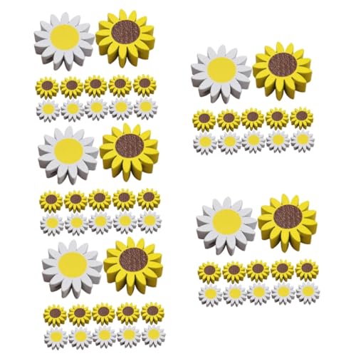 Holibanna 5 Sätze Girlande Aus Holzperlen Dekorationen Reiz Hochzeit Schmuck Sonnenblumenförmige Perlen Abstandsperlen Aus Holz Natürliche Holzperlen Zufällige Farbe 30 Stück * 5 von Holibanna