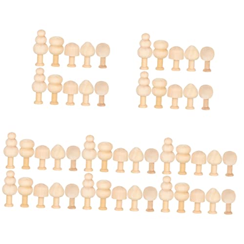 Holibanna 5 Sätze Hölzerne Kleine Pilzspielzeug Miniatur Mini-pilze Malerei Für Einfachen Pilz Malen Gefälscht Winzig Hängend Form Lotusbaum 10 Stück * 5 von Holibanna