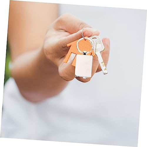 Holibanna 5 Stück Blanko Holz Schlüsselanhänger Rechteckig DIY Basteln Holzanhänger Autoschlüssel Taschenanhänger Holzschilder zum Bemalen von Holibanna