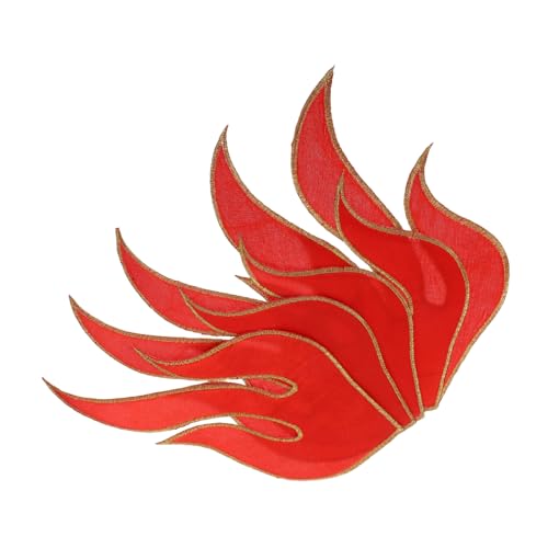 Holibanna 5 Stück Feuerflammen Aufnäher zum Aufbügeln Dekorative Gestickte Patches für Kleidung Taschen und Accessoires zum Reparieren und Verzieren von Holibanna