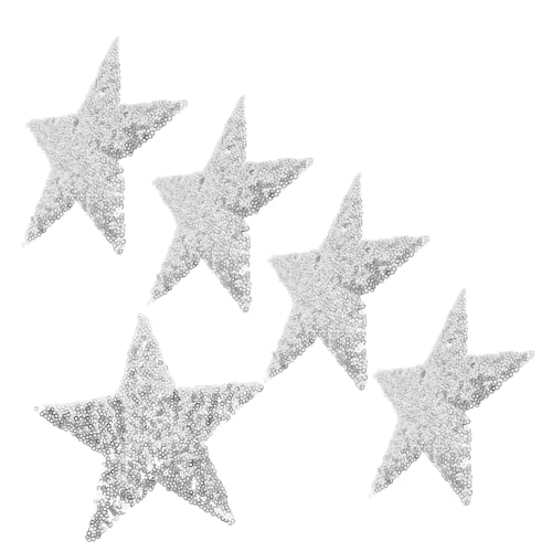 Holibanna 5 Stück Flicken aufnähen rosa Sternflecken Reparatur Sternabzeichen Flicken für Kleidung Flicken nähen Flicken aufbügeln Jacken Patches nähen Pailletten Silver von Holibanna