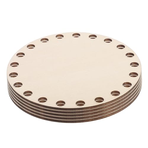 Holibanna 5 Stück Kreuzstich Webrahmen Fester Rahmen Korbboden Für Häkeltaschenboden Kreisförmiger Korbboden Zum Häkeln DIY Taschenzubehör Häkeltaschenherstellungsbedarf Holz Beige von Holibanna