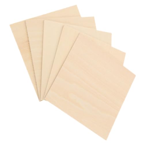 Holibanna 5 Stück Lindenholzplatten für Diy Bastelarbeiten Unbehandelte Holzplatten für Gravuren Malerei und Dekoration Projekte und Handwerksbedarf von Holibanna