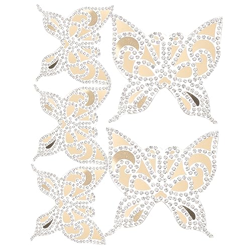 Holibanna 5 Stück Schmetterling Bügelflicken Strass Patches für Kleidung Jeans und Accessoires DIY Bastelbedarf für Designs und Reparaturen von Holibanna