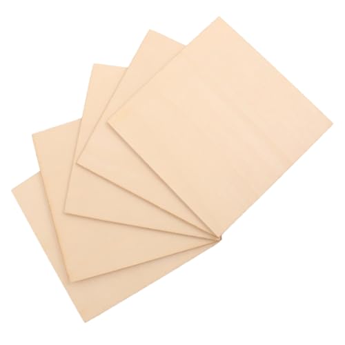 Holibanna 5 Stück Teiliges Basswood Quadratische Holzplatten Glatt Holzbrett zum Basteln für DIY Projekte Malen Gravieren Modellbau Holzscheiben von Holibanna