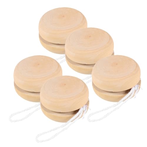 Holibanna 5 Stück Teiliges DIY Holz Yo Yo Ball Unbemalt zum Bemalen Handbemalt Kreative Holzspielzeuge Geschenkideen für Erwachsene zum Basteln und Dekorieren von Holibanna