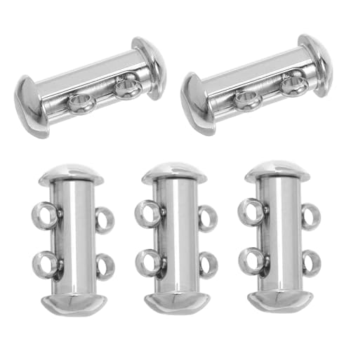 Holibanna 5 Stück Teiliges Edelstahl Doppelreihe Schmuckverschluss Sicherer Flexibler Doppelverschluss für Halsketten und Armbänder Vielseitiger Connector für Mehrlagige Schmuckgestaltung von Holibanna