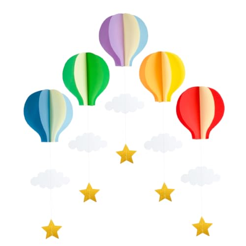 Holibanna 5 Stück Teiliges Heißluftballon und Wolken Hängedekor für Kindergeburtstag Babyparty und Feiertage Einfache Decken Dekoration für und Außenbereiche Holibanna 5 Stück Teiliges Heißluftballon und Wolken Hängedekor für Kindergeburtstag Babyparty und Feiertage Einfache Decken Dekoration für und Außenbereiche von Holibanna