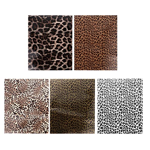 Holibanna 5 Stück Teiliges Leopard Wärmeübertragungs Vinylfolie Selbstklebende Transferfolie für DIY Projekte Textilien für Designs und Kreative Bastelarbeiten von Holibanna