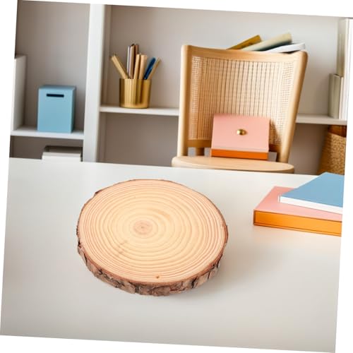 Holibanna 5 Stück Teiliges Naturbelassene Holzscheiben mit Rinde Rustikale Runde Holzscheiben für Basteln Dekoration DIY Handwerk Kreative Holzkreise von Holibanna