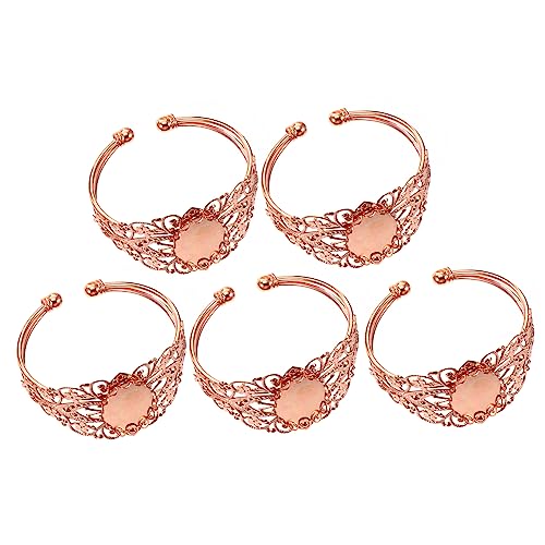 Holibanna 5 Stück Teiliges Ovales Schmuckbastelset für Manschettenarmbänder Blanko Bangles mit Lünette für Schmuckherstellung Verstellbar für von Holibanna