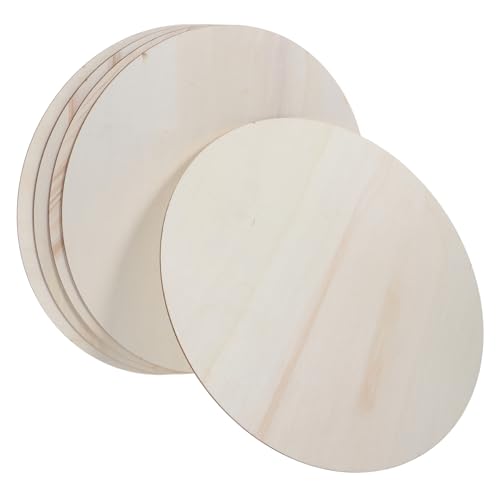 Holibanna 5 Stück Teiliges Runde Holzscheiben Naturbelassenem Holz für DIY Basteln Malen Schreiben Kreative Dekoration Holzscheiben für Kunsthandwerk und Heimdekor von Holibanna