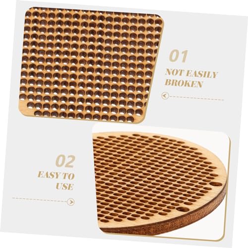 Holibanna 5 Stück Teiliges Runde Kreuzstich Holzchips Doppellochig Vielseitig Einsetzbar als Anhänger Lesezeichen DIY Holzornamente für Handgemachte Bastelprojekte von Holibanna