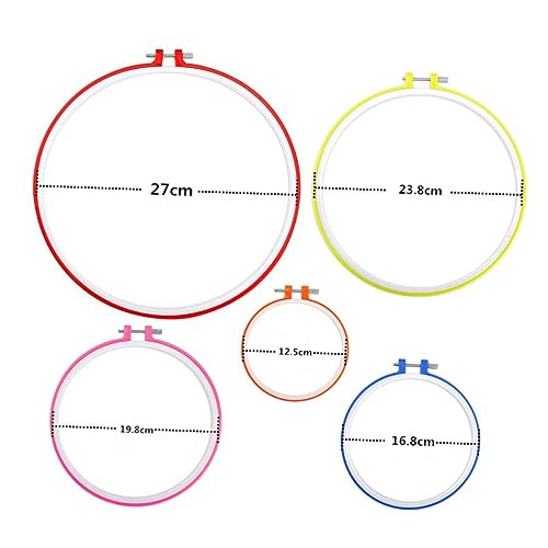 Holibanna 5 Stück Teiliges Stickrahmen Set für DIY Stickerei für Kreuzstich Nähen und Bastelprojekte Zufällige Farben für Anfänger und DIY Zufällige Farbe Zufällige Farbe von Holibanna