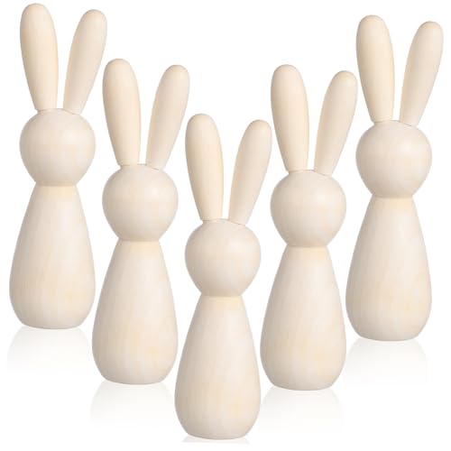 Holibanna 5 Stück Teiliges Unbemalter Holzkaninchen Diy für Ostern Niedliche Hasenfiguren Basteln für Vintage Wohnzimmer Dekoration Holibanna 5 Stück Teiliges Unbemalter Holzkaninchen Diy für Ostern Niedliche Hasenfiguren Basteln für Vintage Wohnzimmer Dekoration von Holibanna