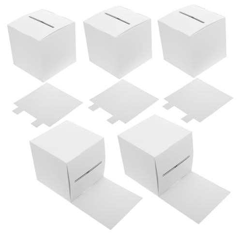 Holibanna 5 Stück Weiße Wahlboxen Praktische Spendenboxen Faltbare Spendengläser Wahlurnen Vorschlagsboxen Beschichtetes Papier von Holibanna