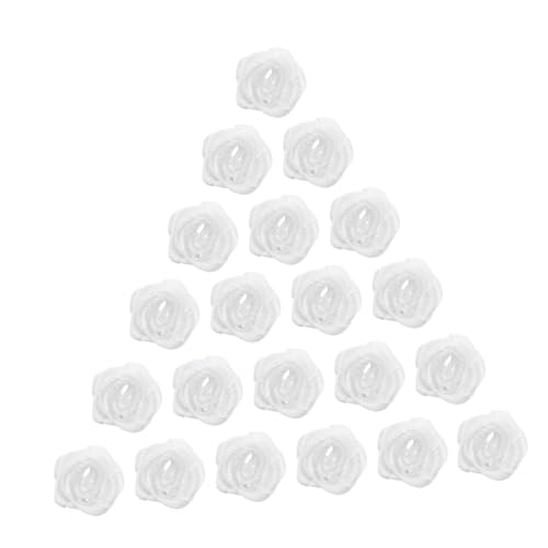 Holibanna 50 Stück Band Rosenknospen Zubehör Für Die Herstellung Von Kopfschmuck Charme Stoff Miniatur Blume Handwerk Nähen Kleidung, Die Rosenanhänger Herstellt Machen Clip Polyester Weiß von Holibanna