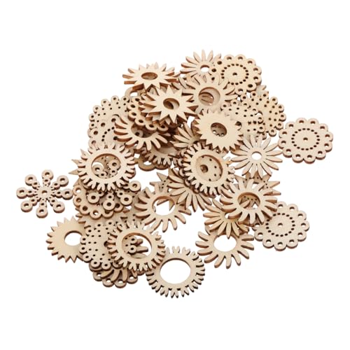 Holibanna 50 Stück Blumenbemalte Holzspäne Blumenholzausschnitte Holzausschnitte Zum Basteln Holzformen Für Handwerk Holzblumenschmuck Holzblumen Zum Basteln Beige Hölzern von Holibanna