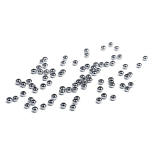 Holibanna 50 Stück Edelstahlperlen Große Loch Perlen für Diy Armbänder und Rostfrei und Korrosionsgeschützt für Schmuckherstellung und Bastelprojekte von Holibanna