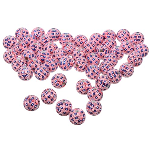 Holibanna 50 Stück Fünf-Punkte-Star-DIY-Zubehör runden Runde Perlen Dekoration schmuck handgefertigte Holzperlen dekorative Perlen Girlande DIY Perlen Bastelsets Perlen Masse hölzern von Holibanna