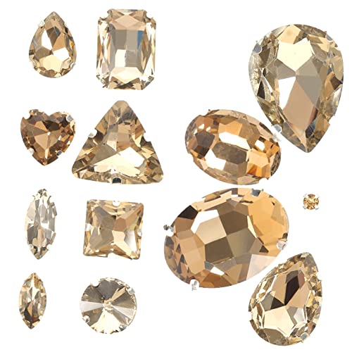 Holibanna 50 Stück Glaskrallen Strasssteine für Bekleidungsdekoration Kleine Claw Rhinestone Ornamente zum Aufnähen Diy Schmuck und Handyhüllen Bastelmaterial Gelb Transparent von Holibanna