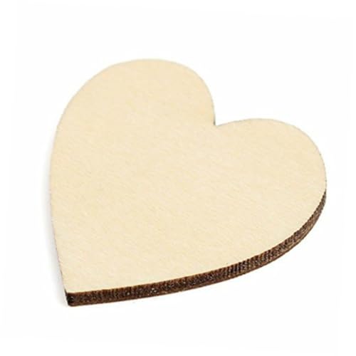 Holibanna 50 Stück Herzförmige Holzscheiben mit Rinde Natürliche Holzplättchen zum Basteln DIY Holzherzen für Scrapbooking Dekoration Kunstprojekte von Holibanna