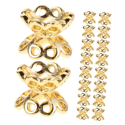 Holibanna 50 Stück Hohlarmbandzubehör armband zubehör Endkappen für die Schmuckherstellung Bastelperlenkappen selber machen Perlenkappen für die Schmuckherstellung DIY liefert Kupfer Golden von Holibanna