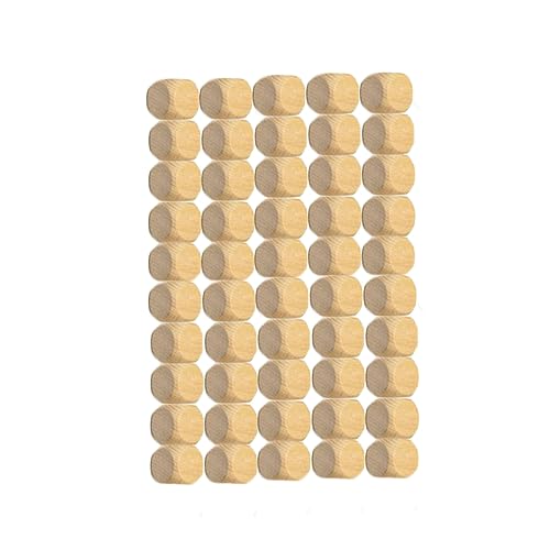 Holibanna 50 Stück Holz Würfel Set Blanko Holz Dice für DIY Basteln Unbemalte Sechsseitige Klötze für Kreative Projekte und Spiele Zubehör von Holibanna
