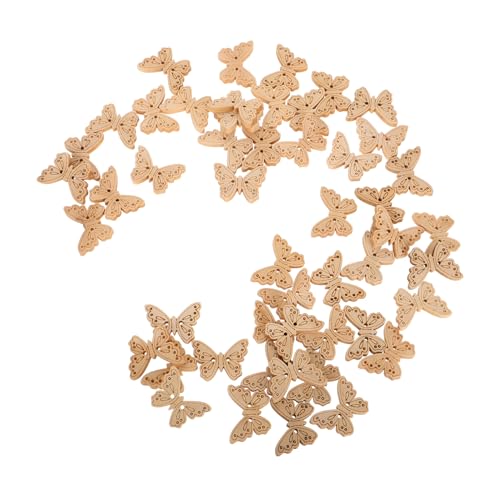 Holibanna 50 Stück Holzknöpfe Kleidung Schmetterling Verschönerung Tasten große Knöpfe handgefertigte Handwerksknöpfe empfindliche Kleiderknöpfe Knöpfe zum Selbermachen Beige von Holibanna