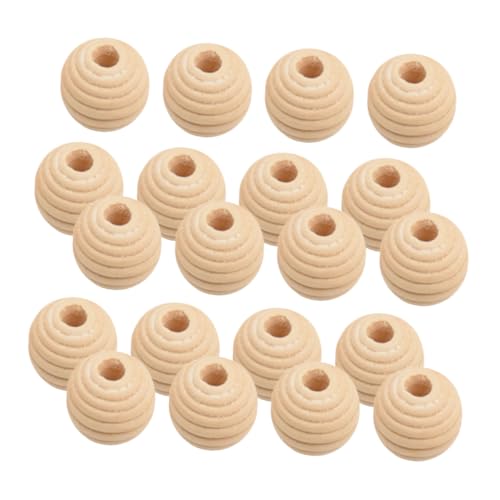 Holibanna 50 Stück Holzperlen Rund mit Loch für Schmuckherstellung DIY Bastelperlen Armband Halskette Schlüsselanhänger Zubehör Natürliche Holzperlen für Handwerk von Holibanna