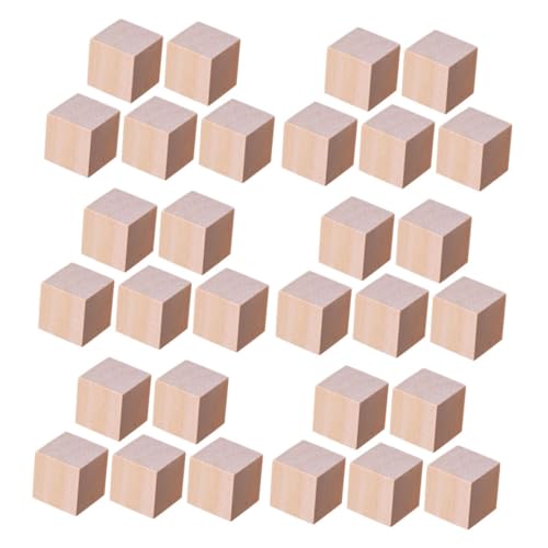 Holibanna 50 Stück Holzwürfel Für Babypartys Basteln Unfertige Blöcke Puzzleblöcke Holz Quadratische Basis Schnitzwachsblock Unfertige Holzwürfel Schnitzholzblöcke Babyparty von Holibanna