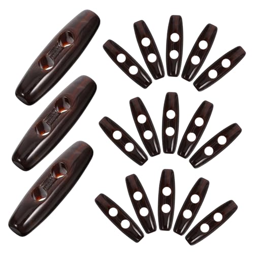Holibanna 50 Stück Horn Knebelknöpfe für Mäntel Ovaler Acryl Knopf mit Löchern Braun Polierte Oberfläche Einfach zu Befestigen Stilvoller Mantelverschluss Vielseitig und Langlebig von Holibanna